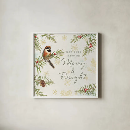 Christmas Tradition II by Katie Pertiet. Shown in a crisp white glass frame for a clean and minimalist style. Available as an archival giclee rolled canvas, fine art paper, or poster print. SKU 36932a.