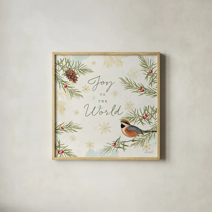 Christmas Tradition III by Katie Pertiet. Shown in a natural wood glass frame for a timeless modern aesthetic. Available as an archival giclee rolled canvas, fine art paper, or poster print. SKU 36933a.