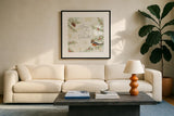 Christmas Tradition III by Katie Pertiet. Displayed in a glass frame with matte in a clean modern living room. Available as an archival giclee rolled canvas, fine art paper, or poster print. SKU 36933a.