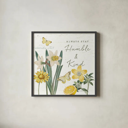 Citron Curiosities V by Katie Pertiet. Shown in a sleek black glass frame for a contemporary gallery look. Available as an archival giclee rolled canvas, fine art paper, or poster print. SKU 36940a.