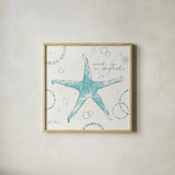 Coastal Splash I by Katie Pertiet. Shown in a natural wood glass frame for a timeless modern aesthetic. Available as an archival giclee rolled canvas, fine art paper, or poster print. SKU 25963a.