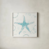 Coastal Splash I No Words by Katie Pertiet. Shown in a crisp white glass frame for a clean and minimalist style. Available as an archival giclee rolled canvas, fine art paper, or poster print. SKU 65722a.