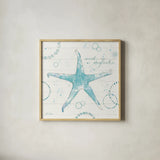 Coastal Splash I Plank by Katie Pertiet. Shown in a natural wood glass frame for a timeless modern aesthetic. Available as an archival giclee rolled canvas, fine art paper, or poster print. SKU 37714a.