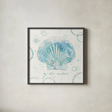 Coastal Splash II by Katie Pertiet. Shown in a sleek black glass frame for a contemporary gallery look. Available as an archival giclee rolled canvas, fine art paper, or poster print. SKU 25964a.