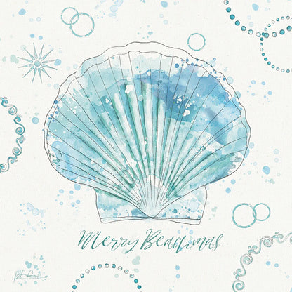 Coastal Splash II Merry Beachmas by Katie Pertiet. SKU 37715a. Archival Giclee Fine art print for wall decor.
