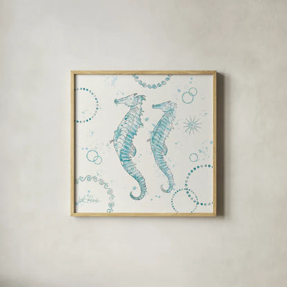 Coastal Splash III by Katie Pertiet. Shown in a natural wood glass frame for a timeless modern aesthetic. Available as an archival giclee rolled canvas, fine art paper, or poster print. SKU 25965a.
