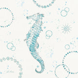Coastal Splash III One Seahorse by Katie Pertiet. SKU 65770a. Archival Giclee Fine art print for wall decor.