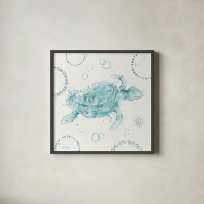 Coastal Splash VII by Katie Pertiet. Shown in a sleek black glass frame for a contemporary gallery look. Available as an archival giclee rolled canvas, fine art paper, or poster print. SKU 64236a.