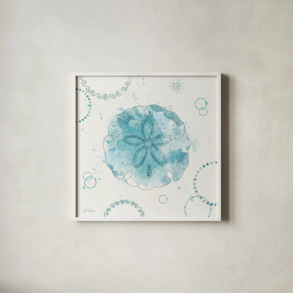 Coastal Splash VIII by Katie Pertiet. Shown in a crisp white glass frame for a clean and minimalist style. Available as an archival giclee rolled canvas, fine art paper, or poster print. SKU 64237a.