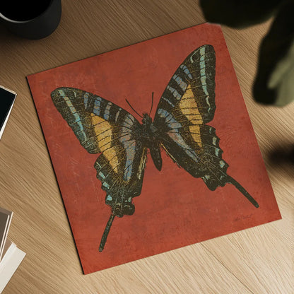 Cranberry Butterfly by Katie Pertiet. Shown as a detailed flat fine art print, highlighting archival giclee quality. Available as an archival giclee rolled canvas, fine art paper, or poster print. SKU 5955a.