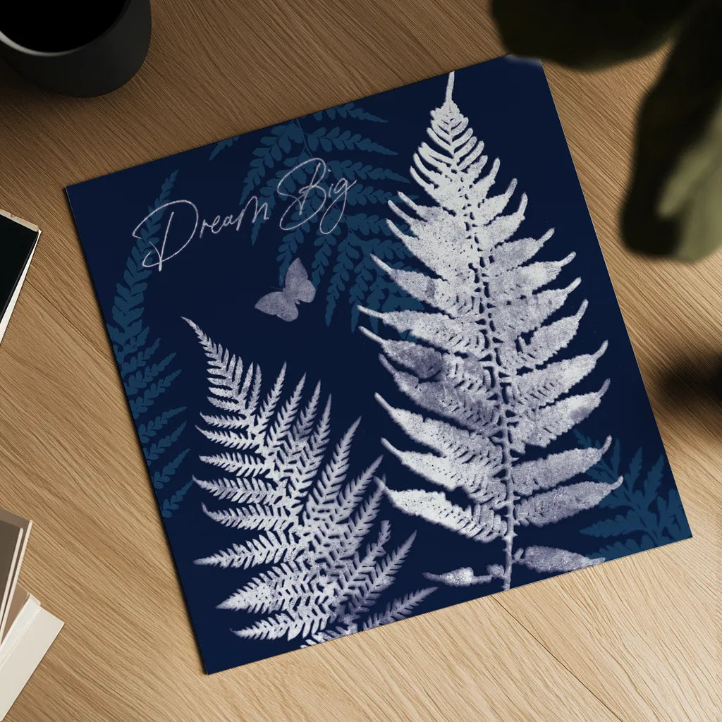 Dark True Blue VI by Katie Pertiet. Shown as a detailed flat fine art print, highlighting archival giclee quality. Available as an archival giclee rolled canvas, fine art paper, or poster print. SKU 66620a.