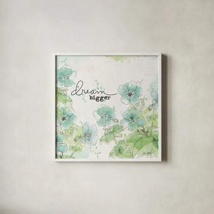 Dream and Faith I by Katie Pertiet. Shown in a crisp white glass frame for a clean and minimalist style. Available as an archival giclee rolled canvas, fine art paper, or poster print. SKU 31815a.