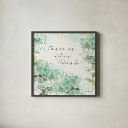 Dream and Faith II Forever by Katie Pertiet. Shown in a sleek black glass frame for a contemporary gallery look. Available as an archival giclee rolled canvas, fine art paper, or poster print. SKU 52559a.