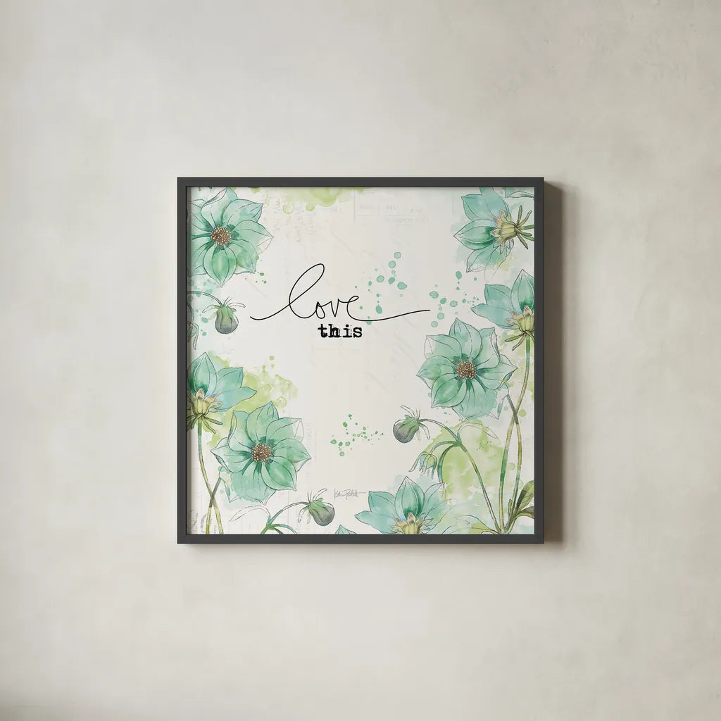 Dream and Faith III by Katie Pertiet. Shown in a sleek black glass frame for a contemporary gallery look. Available as an archival giclee rolled canvas, fine art paper, or poster print. SKU 33567a.