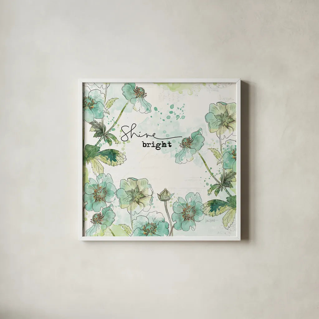 Dream and Faith IV by Katie Pertiet. Shown in a crisp white glass frame for a clean and minimalist style. Available as an archival giclee rolled canvas, fine art paper, or poster print. SKU 33568a.