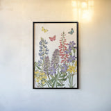 Easter Garden Floral VI by Katie Pertiet. shown as a paper print in a black flame. Available as a archival giclee rolled canvas, fine art paper, or poster print. SKU 73282h.