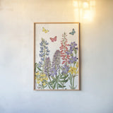 Easter Garden Floral VI by Katie Pertiet. shown as a paper print in a natural frame. Available as a archival giclee rolled canvas, fine art paper, or poster print. SKU 73282h.