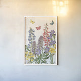 Easter Garden Floral VI by Katie Pertiet. shown as a paper print in a white frame. Available as a archival giclee rolled canvas, fine art paper, or poster print. SKU 73282h.