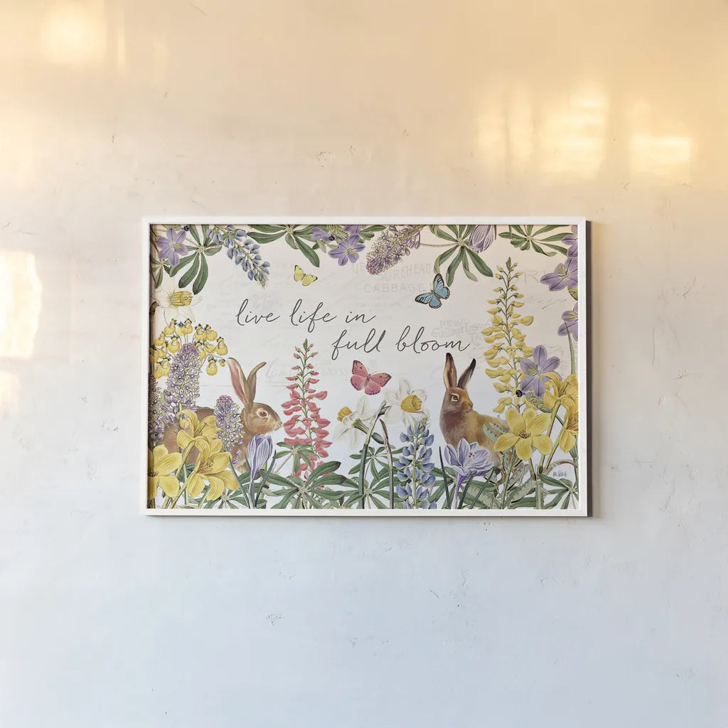 Easter Garden I by Katie Pertiet. shown as a paper print in a white frame. Available as a archival giclee rolled canvas, fine art paper, or poster print. SKU 46856i.