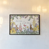 Easter Garden I Bow Tie by Katie Pertiet. shown as a paper print in a black flame. Available as a archival giclee rolled canvas, fine art paper, or poster print. SKU 59549i.