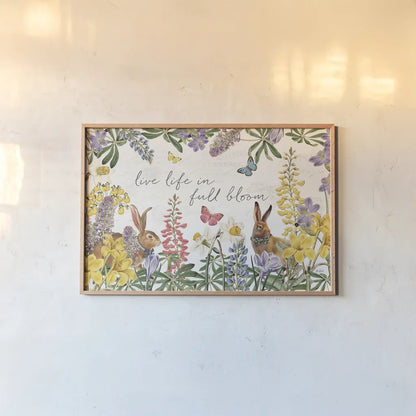 Easter Garden I Bow Tie by Katie Pertiet. shown as a paper print in a natural frame. Available as a archival giclee rolled canvas, fine art paper, or poster print. SKU 59549i.