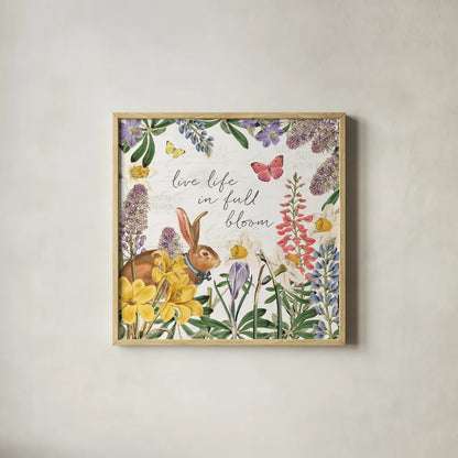 Easter Garden II Bow Tie by Katie Pertiet. Shown in a natural wood glass frame for a timeless modern aesthetic. Available as an archival giclee rolled canvas, fine art paper, or poster print. SKU 59550a.