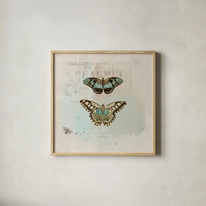 En Bleu III by Katie Pertiet. Shown in a natural wood glass frame for a timeless modern aesthetic. Available as an archival giclee rolled canvas, fine art paper, or poster print. SKU 21347a.