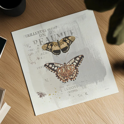 En Bleu III Neutral by Katie Pertiet. Shown as a detailed flat fine art print, highlighting archival giclee quality. Available as an archival giclee rolled canvas, fine art paper, or poster print. SKU 30744a.