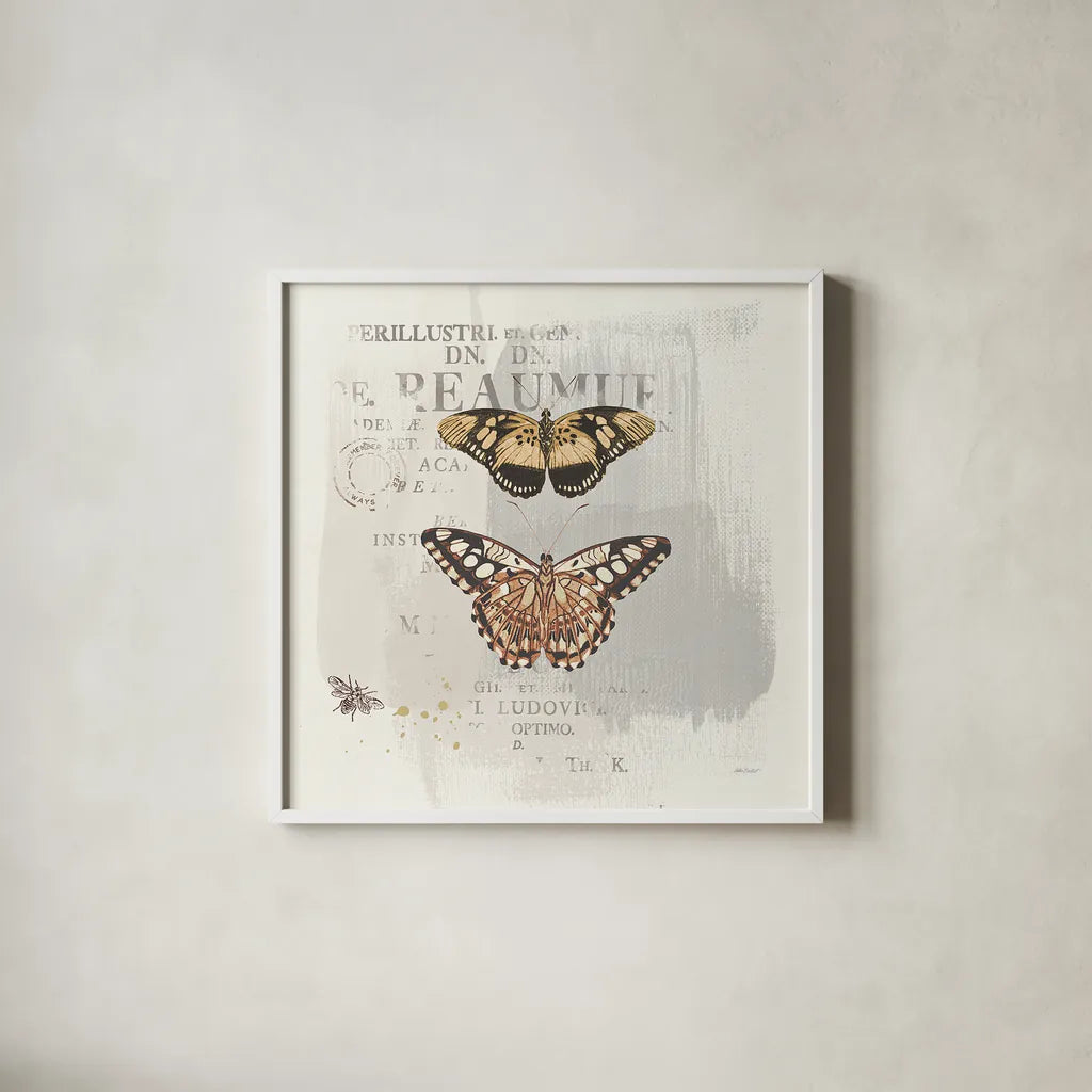 En Bleu III Neutral by Katie Pertiet. Shown in a crisp white glass frame for a clean and minimalist style. Available as an archival giclee rolled canvas, fine art paper, or poster print. SKU 30744a.