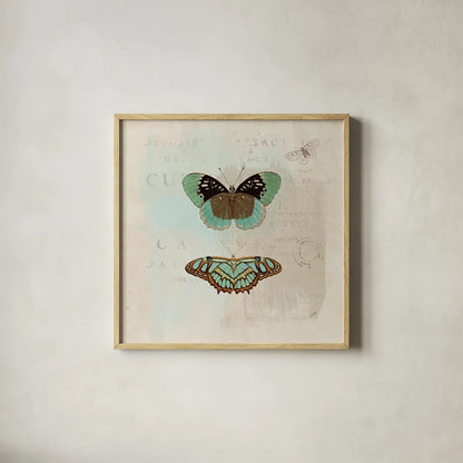 En Bleu IV by Katie Pertiet. Shown in a natural wood glass frame for a timeless modern aesthetic. Available as an archival giclee rolled canvas, fine art paper, or poster print. SKU 21348a.