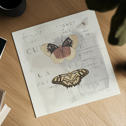 En Bleu IV Neutral by Katie Pertiet. Shown as a detailed flat fine art print, highlighting archival giclee quality. Available as an archival giclee rolled canvas, fine art paper, or poster print. SKU 30745a.