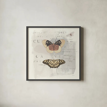 En Bleu IV Neutral by Katie Pertiet. Shown in a sleek black glass frame for a contemporary gallery look. Available as an archival giclee rolled canvas, fine art paper, or poster print. SKU 30745a.