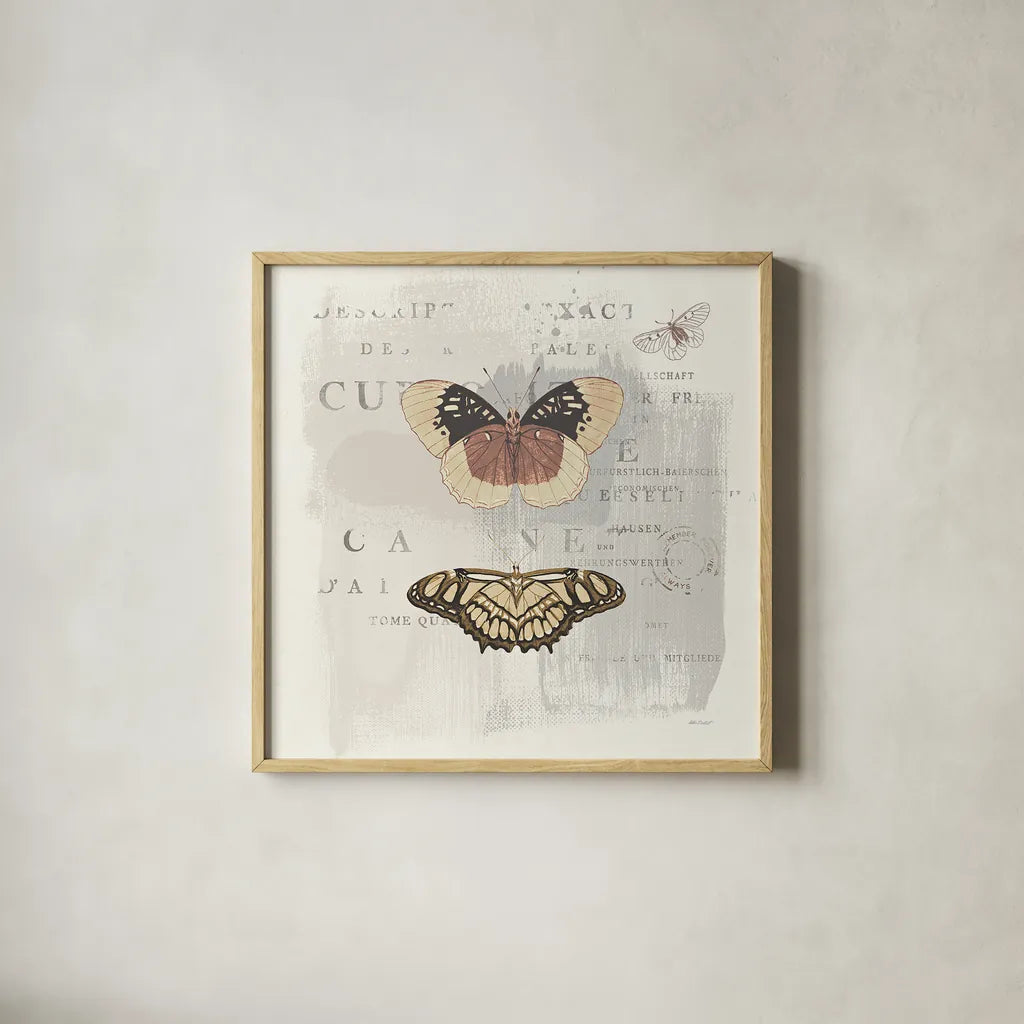 En Bleu IV Neutral by Katie Pertiet. Shown in a natural wood glass frame for a timeless modern aesthetic. Available as an archival giclee rolled canvas, fine art paper, or poster print. SKU 30745a.