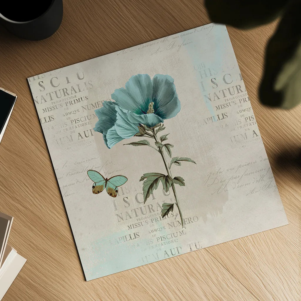 En Bleu V by Katie Pertiet. Shown as a detailed flat fine art print, highlighting archival giclee quality. Available as an archival giclee rolled canvas, fine art paper, or poster print. SKU 21349a.