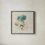 En Bleu V by Katie Pertiet. Shown in a sleek black glass frame for a contemporary gallery look. Available as an archival giclee rolled canvas, fine art paper, or poster print. SKU 21349a.