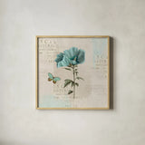 En Bleu V by Katie Pertiet. Shown in a natural wood glass frame for a timeless modern aesthetic. Available as an archival giclee rolled canvas, fine art paper, or poster print. SKU 21349a.