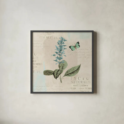 En Bleu VI by Katie Pertiet. Shown in a sleek black glass frame for a contemporary gallery look. Available as an archival giclee rolled canvas, fine art paper, or poster print. SKU 21350a.