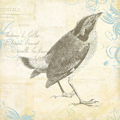 Engraved Birds I by Katie Pertiet. SKU 11402a. Archival Giclee Fine art print for wall decor.