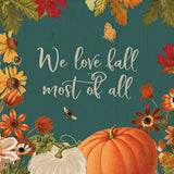 Fall Garden II Teal by Katie Pertiet. SKU 46298a. Archival Giclee Fine art print for wall decor.