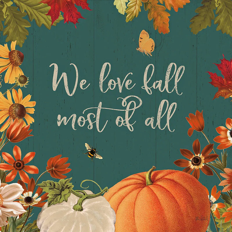 Fall Garden II Teal by Katie Pertiet. SKU 46298a. Archival Giclee Fine art print for wall decor.