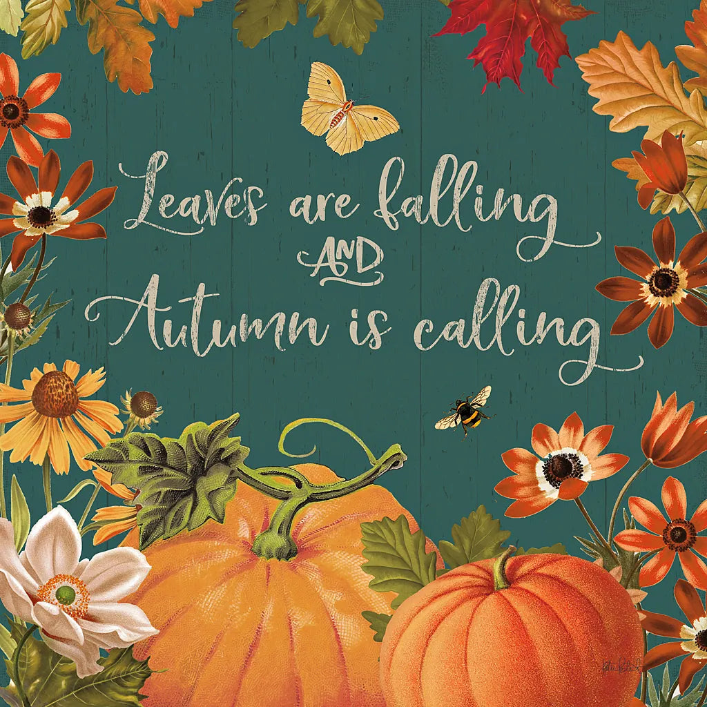 Fall Garden III Teal by Katie Pertiet. SKU 46299a. Archival Giclee Fine art print for wall decor.