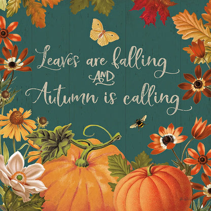 Fall Garden III Teal by Katie Pertiet. SKU 46299a. Archival Giclee Fine art print for wall decor.