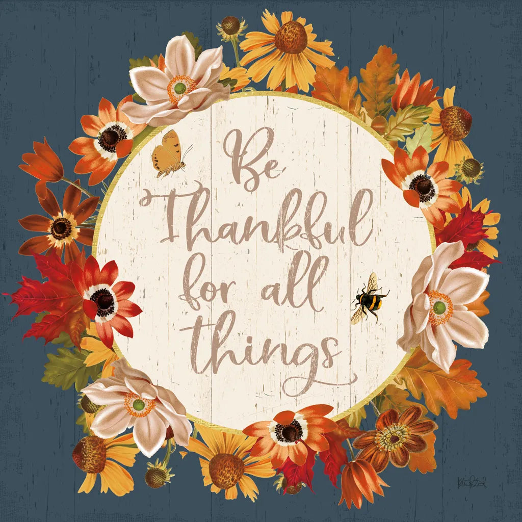 Fall Garden IV Blue by Katie Pertiet. SKU 47829a. Archival Giclee Fine art print for wall decor.