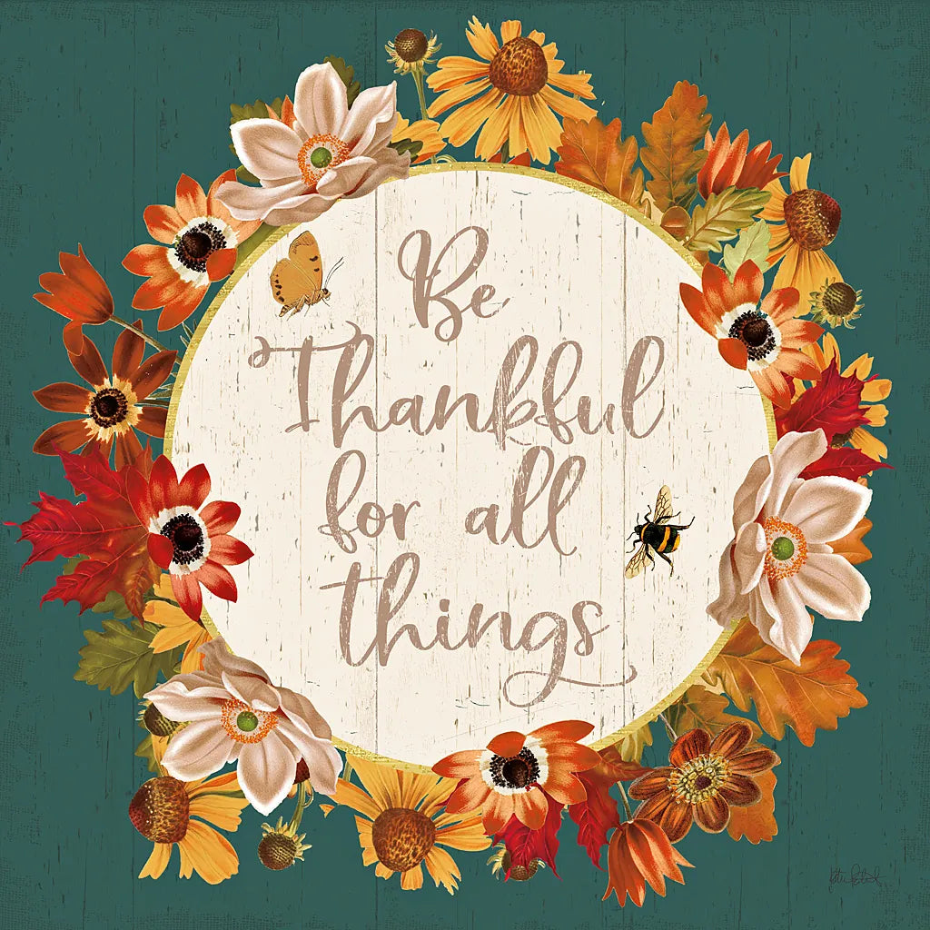 Fall Garden IV Teal by Katie Pertiet. SKU 46300a. Archival Giclee Fine art print for wall decor.