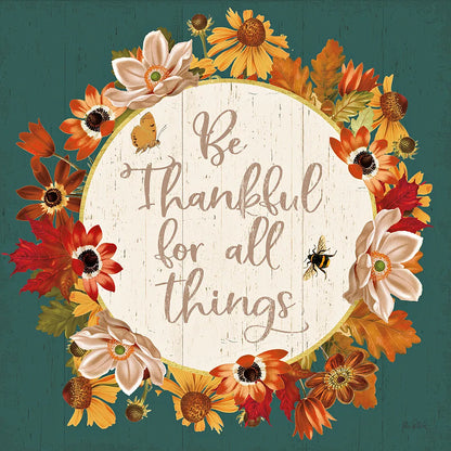 Fall Garden IV Teal by Katie Pertiet. SKU 46300a. Archival Giclee Fine art print for wall decor.