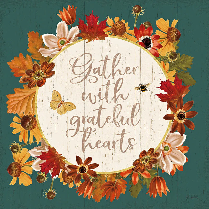 Fall Garden V Teal by Katie Pertiet. SKU 46301a. Archival Giclee Fine art print for wall decor.
