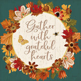 Fall Garden V Teal v2 by Katie Pertiet. SKU 47876a. Archival Giclee Fine art print for wall decor.