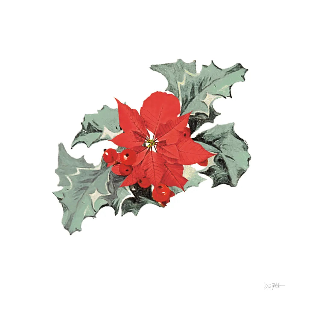 Farmhouse Christmas Floral I by Katie Pertiet. SKU 64778a. Archival Giclee Fine art print for wall decor.