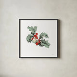 Farmhouse Christmas Floral II by Katie Pertiet. Shown in a sleek black glass frame for a contemporary gallery look. Available as an archival giclee rolled canvas, fine art paper, or poster print. SKU 64779a.
