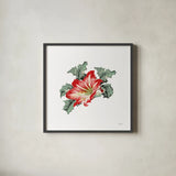 Farmhouse Christmas Floral III by Katie Pertiet. Shown in a sleek black glass frame for a contemporary gallery look. Available as an archival giclee rolled canvas, fine art paper, or poster print. SKU 64780a.